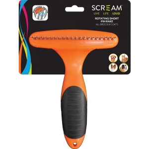 Scream ROTATING SHORT PIN RAKE Loud Orange 15cm (Short Pin 1.5cm)